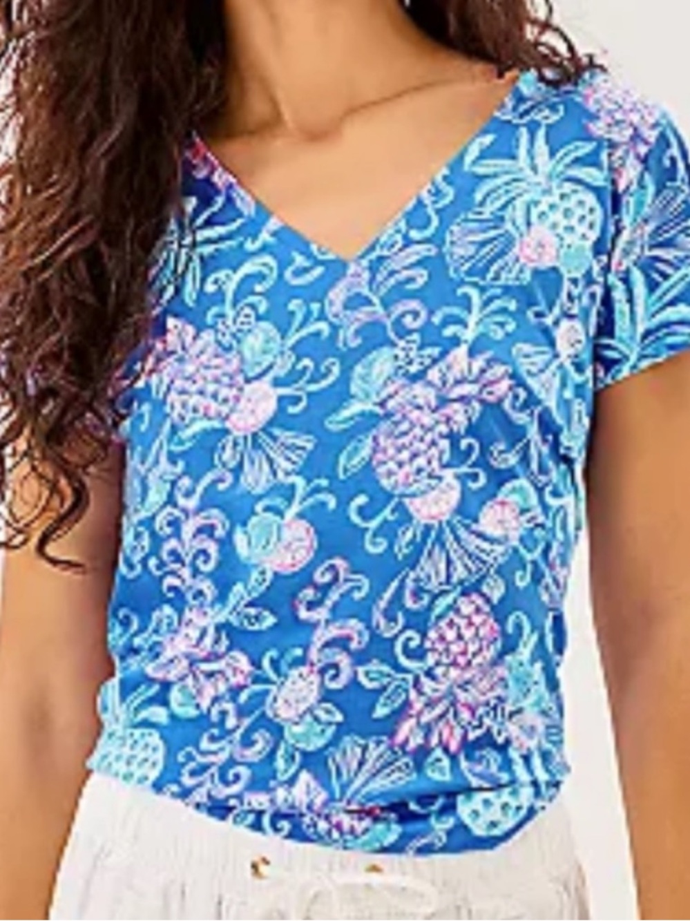 NWT Lilly Pulitzer Meredith tee Sun washed blue crush size XL